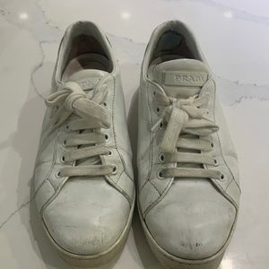 White PRADA bubble sneaker